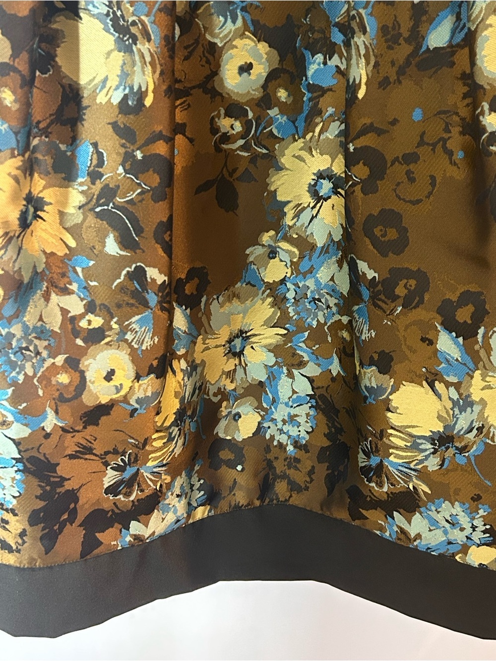 Karen Millen Olive Green Floral Print Sleeveless Belted Dress Size 10 Retro - Picture 4 of 8